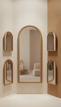 Cognac Arc Mirror With Lacquered Frame