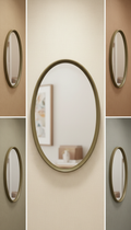 Urban Olive Ellipse Mirror In Metal